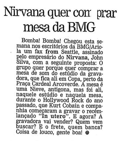Rio demos - 14 de Novembro de 1993, Matutina, Segundo Caderno